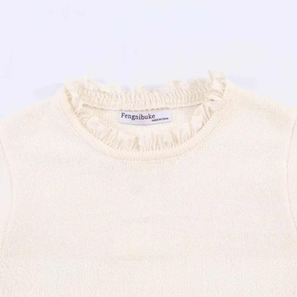 ZARA Summer Cream Apricot Relaxed Versatile Round Neck Knit Top